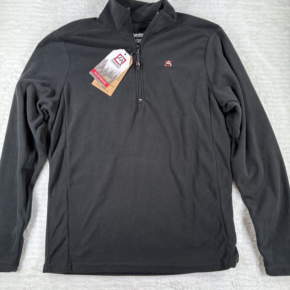 Avalanche Mens Black 1/4 Zip Fleece Pullover Outdoor Supply Company Size M